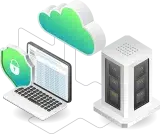 Laptop, Cloud and a server